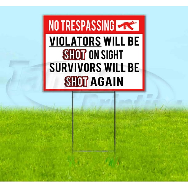 18x12 5-Pack No Trespassing Nautical Stripes Double-Sided Weather-Resistant Yard Sign CGSignLab 